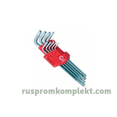 Набор Г-образных ключей TORX с отверстием 9 шт, Т10-Т50, Cr-V, Big INTERTOOL HT-0606