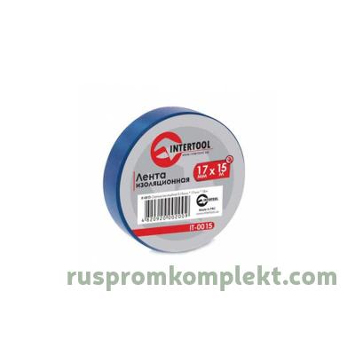 Лента изоляционная 0,15 мм x 17 мм x 15 м синяя INTERTOOL IT-0015